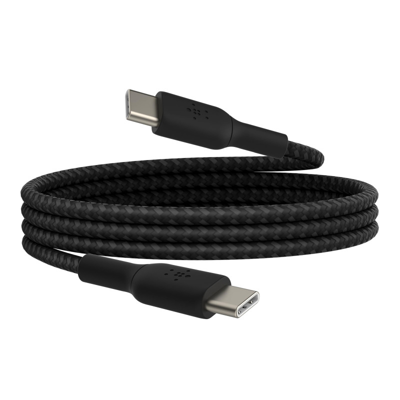 Belkin BoostCharge câble USB-C vers USB-C à gaine tressée, câble USB C charge rapide certifié USB-IF pour iPhone 16, iPhone 15,