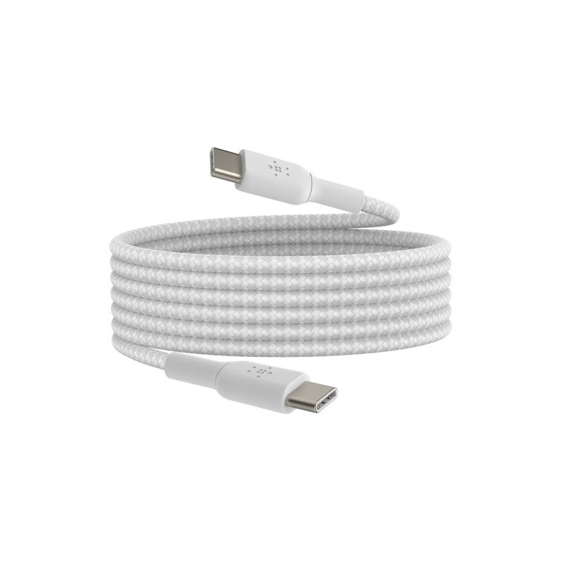 Belkin BoostCharge (0.5ft) Braided USB-C to USB-C Cable for iPhone 15, iPhone 15 Pro, iPhone 15 Pro Max, iPhone 15 Plus, Galaxy