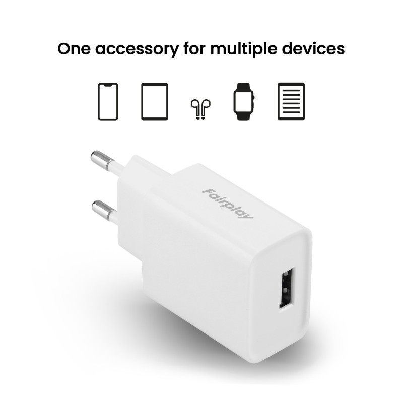 FAIRPLAY Chargeur Secteur USB-C 20W – Power Delivery PD – Recharge Rapide