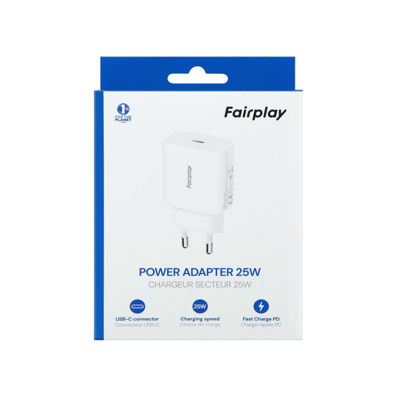Fairplay – Chargeur 25W USB-C Power Delivery + PPS