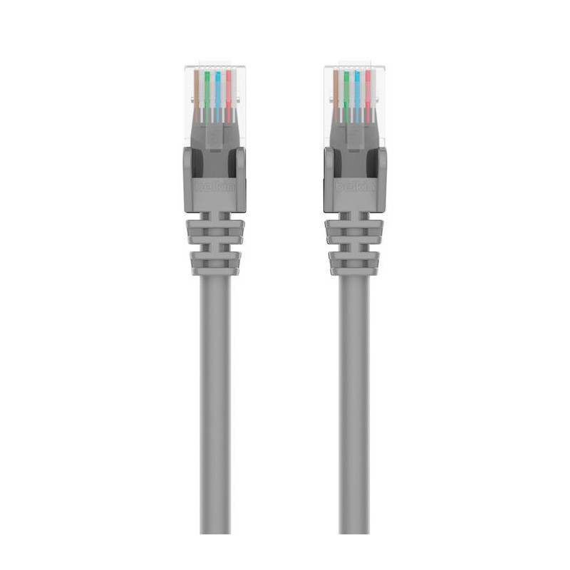Belkin – Câble réseau Ethernet RJ45 CAT6 UTP plaqué or, gris (1 à 15 mètres)