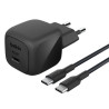 Belkin BOOST↑CHARGE™ – Chargeur Secteur USB-C 45 W avec Câble 1 m (Noir et Blanc)